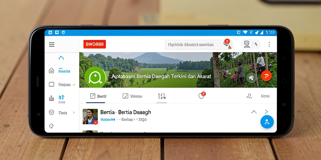 Tampilan antarmuka aplikasi BWO888 yang menampilkan berita daerah terkini.