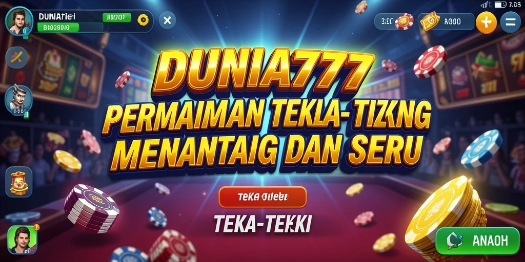Antarmuka permainan DUNIA777 yang menampilkan berbagai teka-teki menarik.