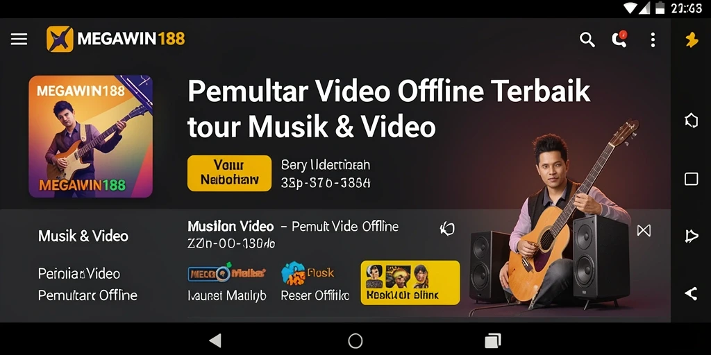 Antarmuka MEGAWIN188 menampilkan pemutar video yang sederhana dan efisien.