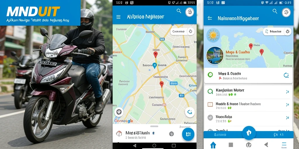 Antarmuka MNDUIT menunjukkan rute dan kondisi cuaca secara jelas.
