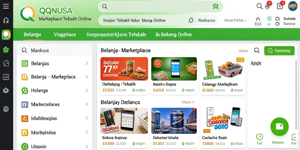Antarmuka intuitif aplikasi QQNUSA untuk belanja online.
