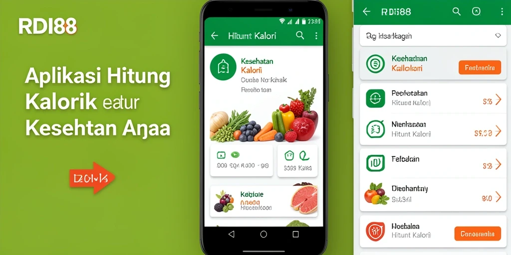 Tampilan antarmuka pengguna RDI88 untuk hitung kalori makanan.