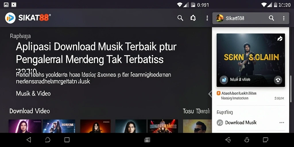 Tampilan antarmuka SIKAT88 yang sederhana dan fungsional untuk Download Musik.
